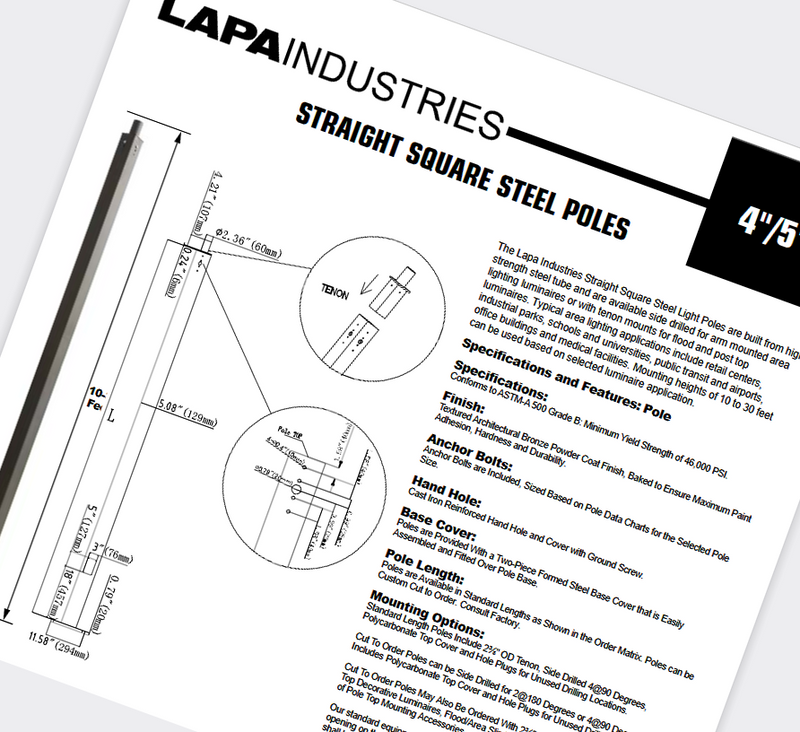 Commercial Steel Light Poles - Parking Lot Light Poles - Street Light Poles